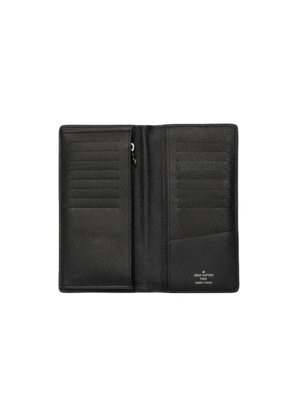 Louis Vuitton Monogram Eclipse Portefeuille Brazza Wallet Black Leather